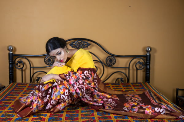 yellow saree , zari-border-yellow-batik-chanderi-silk