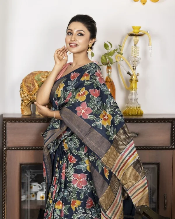 Nakshipar Bapta Tussar Saree