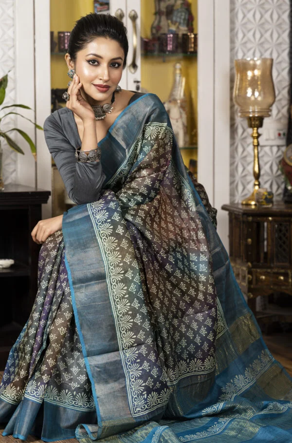 Nakshipar Tussar Saree