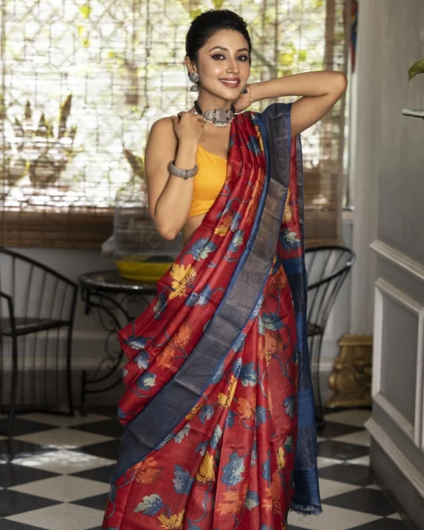 Nakshipar Tussar Saree