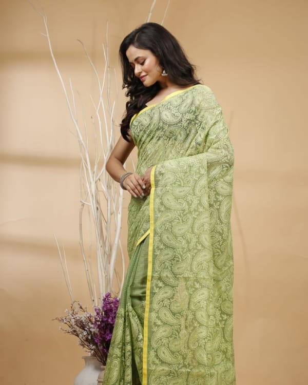 parshi-embroidery-on-pesta-green-resham-kota-saree